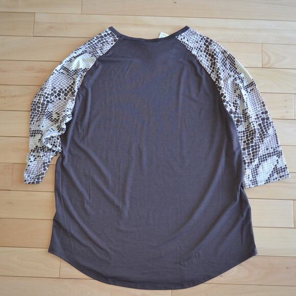 NWT LuLaRoe Randy Quarter Sleeve Jersey Shirt Top Size 3XL - Picture 4 of 4